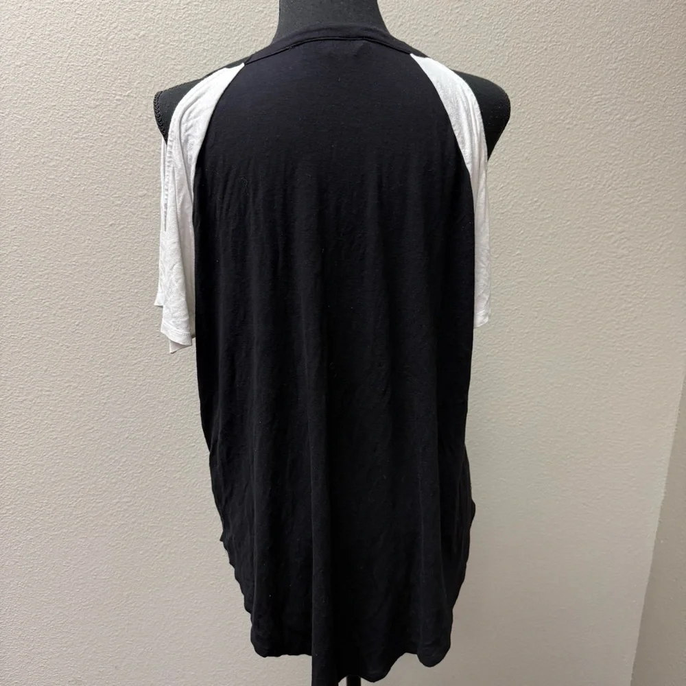 Rock & Republic Americana Eagle Graphic Raglan Tee Black White USA Stars XL - Picture 5 of 9